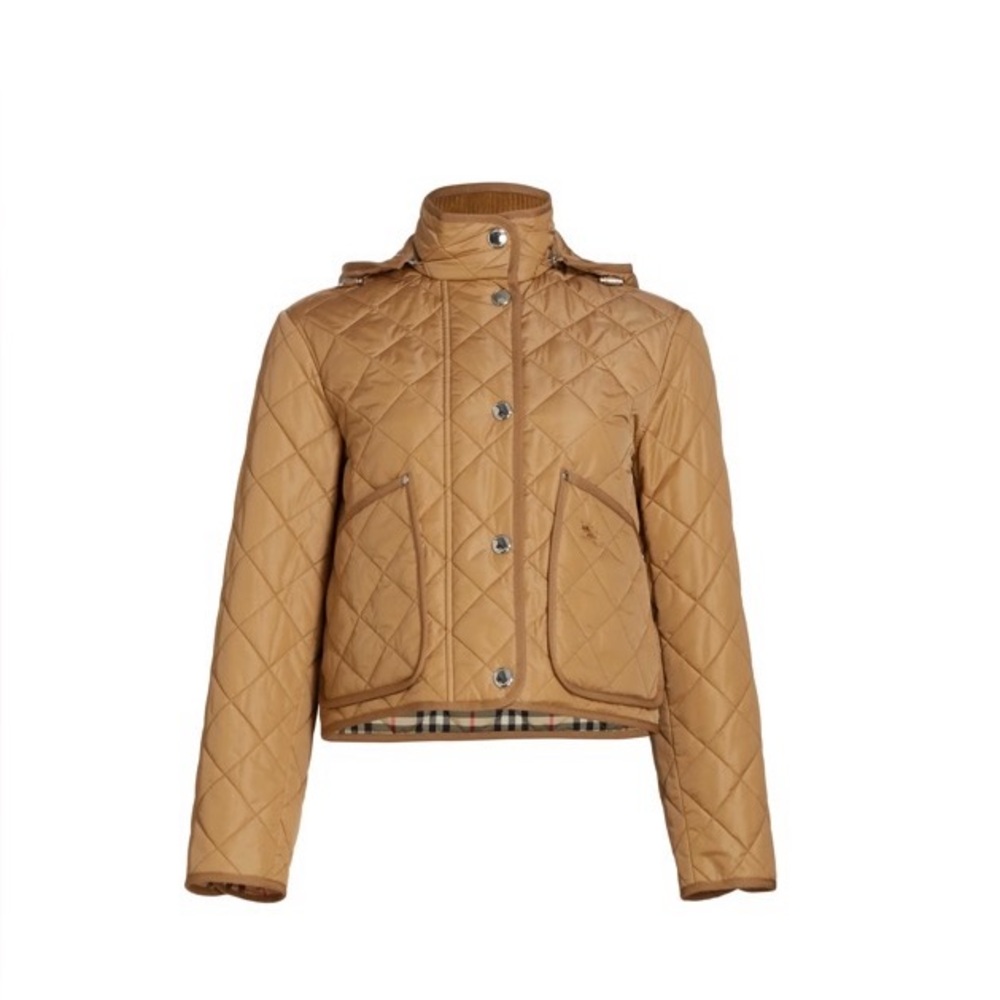 Authentic Burberry Cropped Quilted Nylon Jacket
